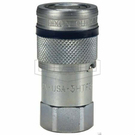 DIXON HT Series Flush Face Quick Connect Coupling, 7/8-14 Nominal, Female O-Ring Boss End Style, Steel, D 4HTOF5